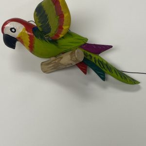 Wooden Hanging Parakeet